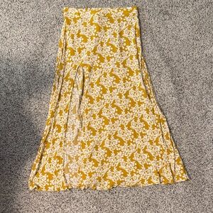 Hello Molly Yellow Floral A-Line Skirt